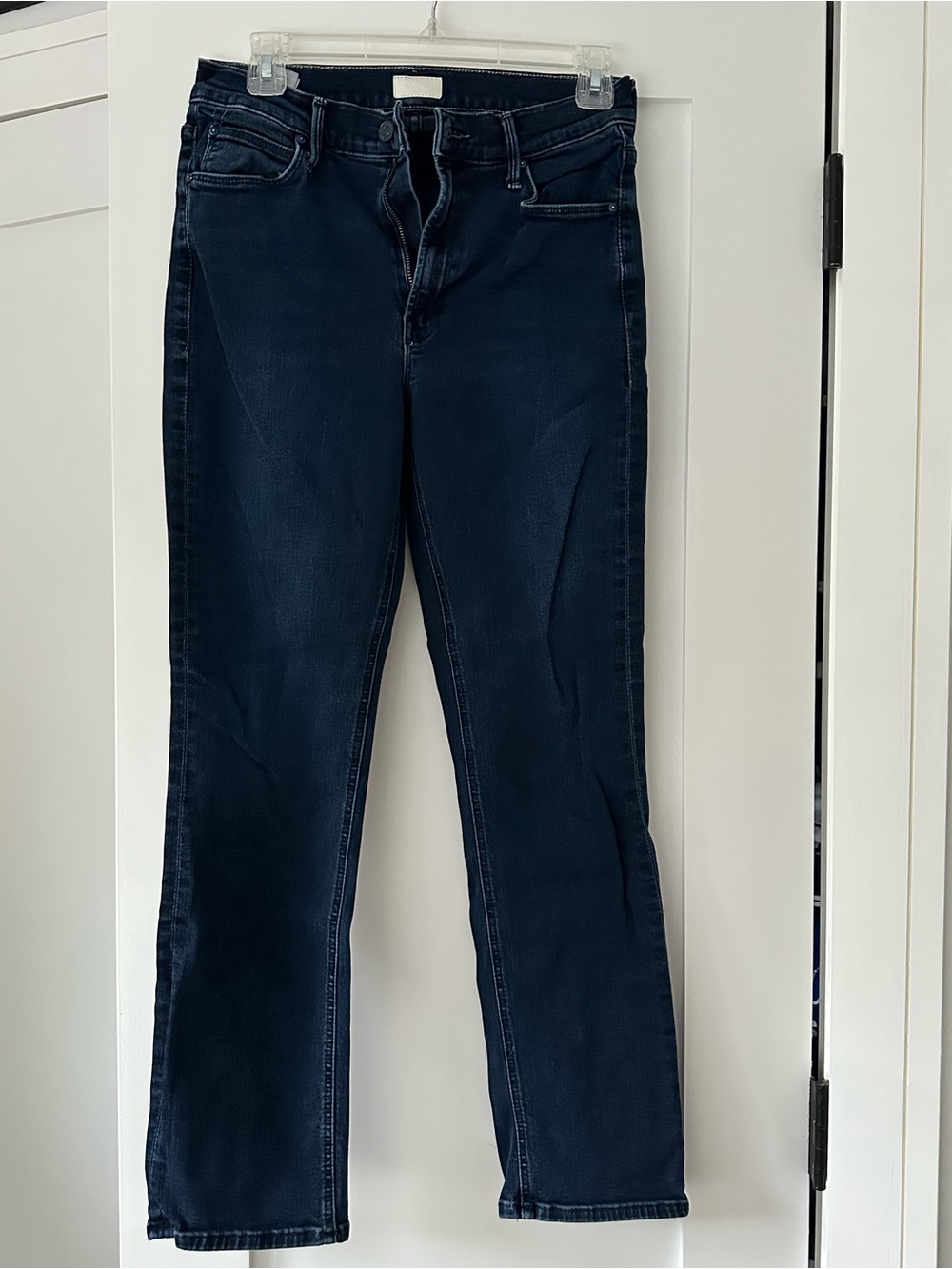 MOTHER Navy Straight-Leg Jeans